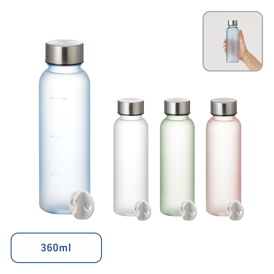 販促STYLE 目盛り付フロストボトル(シリコンシェイカーボール付)　360ml