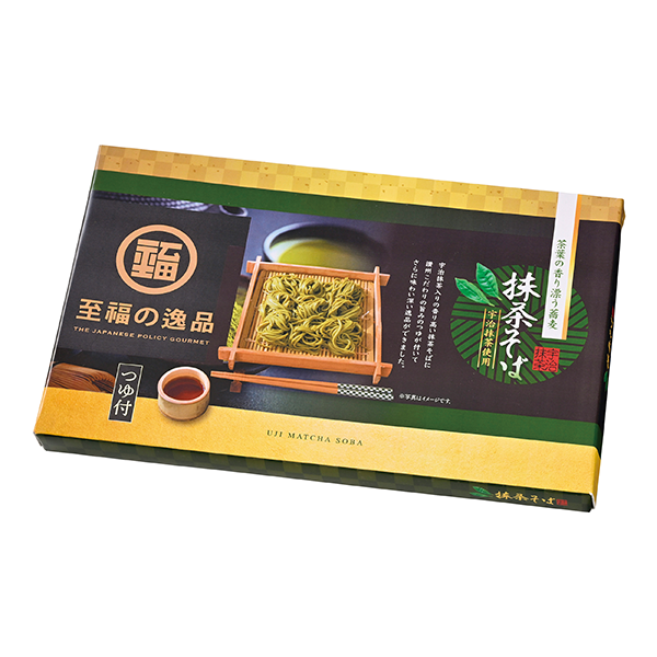 至福の逸品　宇治抹茶使用　茶葉の香り　抹茶そばつゆ付2食
